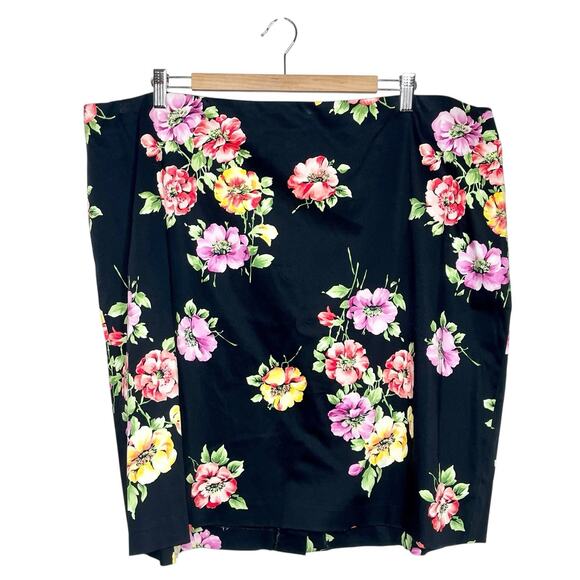 Jones New York Floral Print Skirt Womens Size 22W Career Work Colorful Office - Picture 1 of 6
